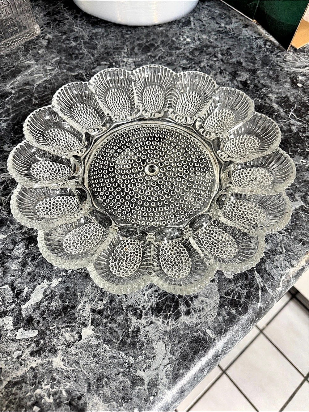 Indiana Glass Hobnail Clear Deviled Egg Plate